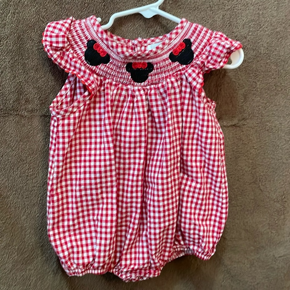 Smocked Minnie Mouse bubble onesie. 18-24 months